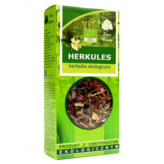 Herkules BIO Tee von DARY NATURY in 50 g, ein naturbelassenes Teepaket mit frischen, biologischen Kräutern und natürlichen Aromen.