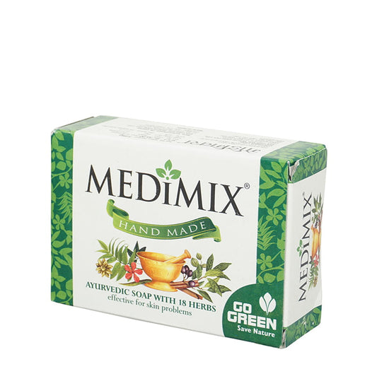 Ayurveda Seife mit 18 Kräutern von Medimix, 125g, indische Naturseife mit Kräuterextrakten, für natürliche Hautpflege.