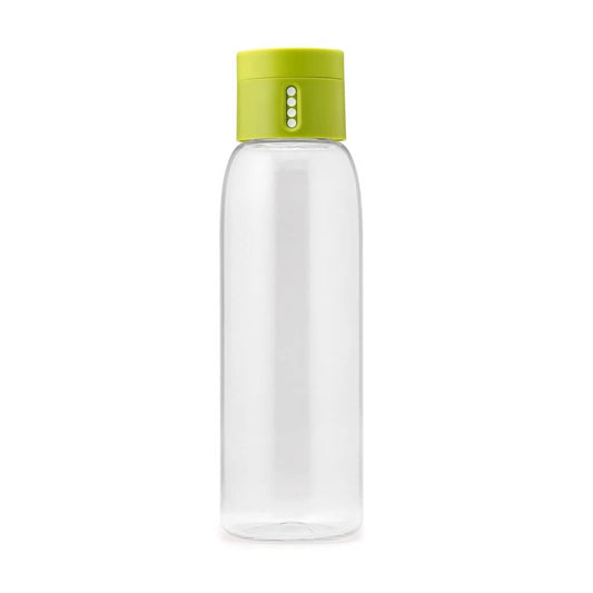 Grüne Wasserflasche aus Edelstahl, 600 ml von JOSEPH JOSEPH, mit Schraubverschluss und transparenter Wasserstandsanzeige
