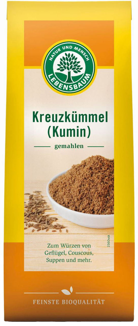 Gemahlener Bio Römerkümmel von LEBENSBAUM in 40 g Packung, fein gemahlen, ideal für Gewürzmischungen und Küchenanwendungen