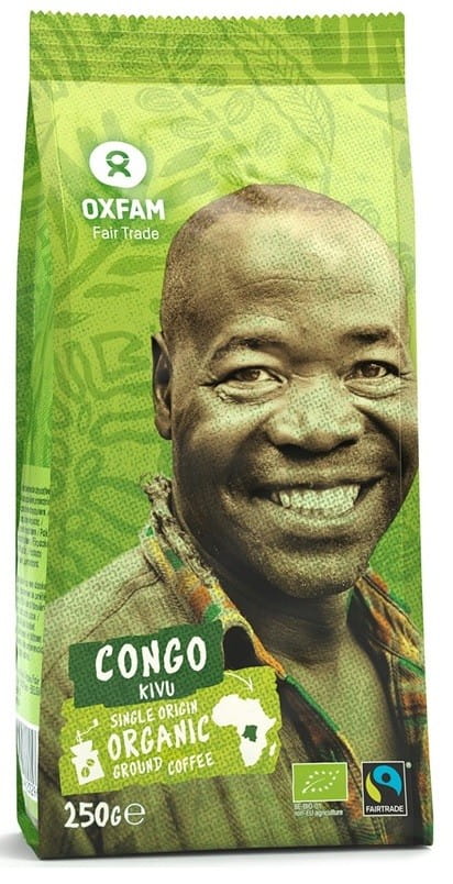 Gemahlener Arabica-Kaffee aus der Nähe des Kivu-Sees, fair trade und BIO, 250 g, von OXFAM.