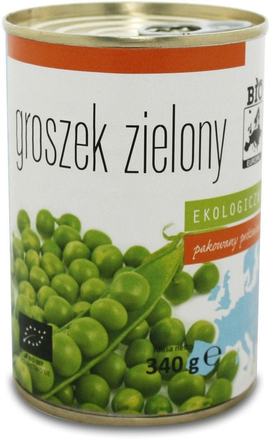 Grüne Dosenerbsen BIO von BIO EUROPA, 340 g Dose, frisch und grün, ideal für gesunde Mahlzeiten