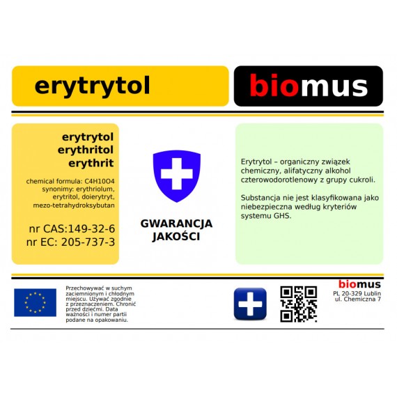 Erythrit 25 kg BIOMUS