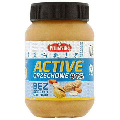 Aktive Erdnussbutter ohne Salz und Zucker 470g PRIMAVIKA