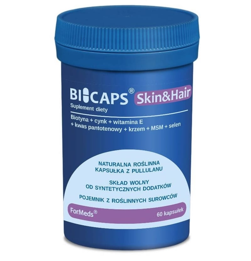 Haare und Nägel Biotin Zink Vitamin E Pantothensäure Silizium MSM Selen Haut & Haar 60 Portionen 60 Kapseln FORMEDS Image principale du produit